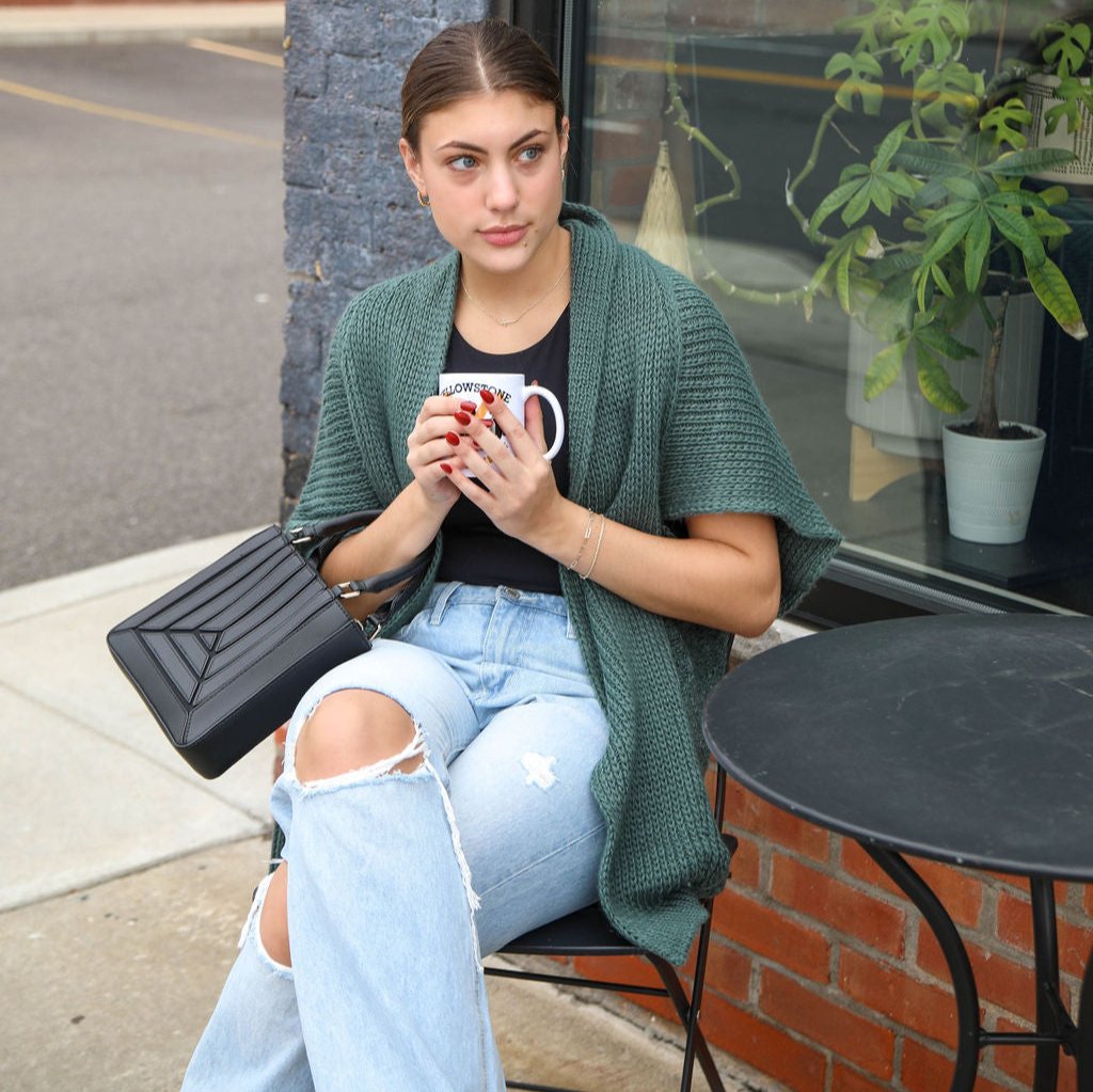 Dark Green Nova Sweater Cardigan