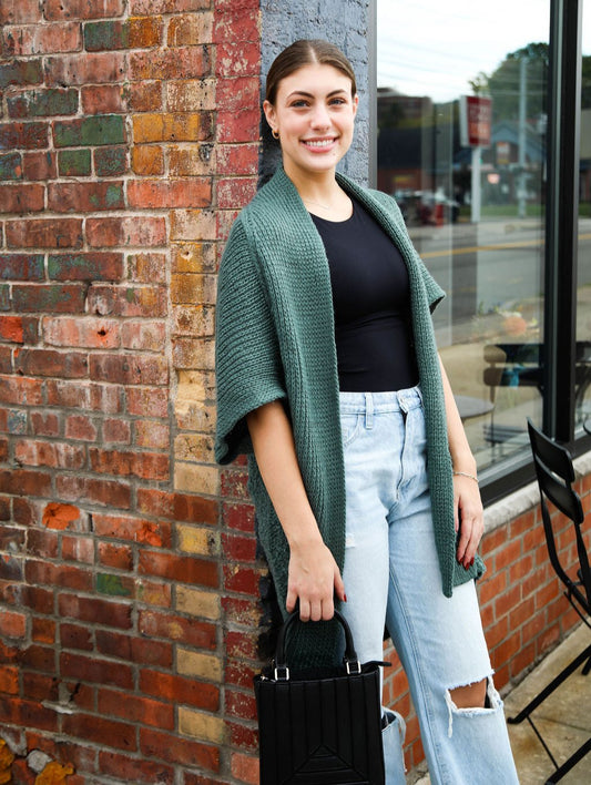 Dark Green Nova Sweater Cardigan