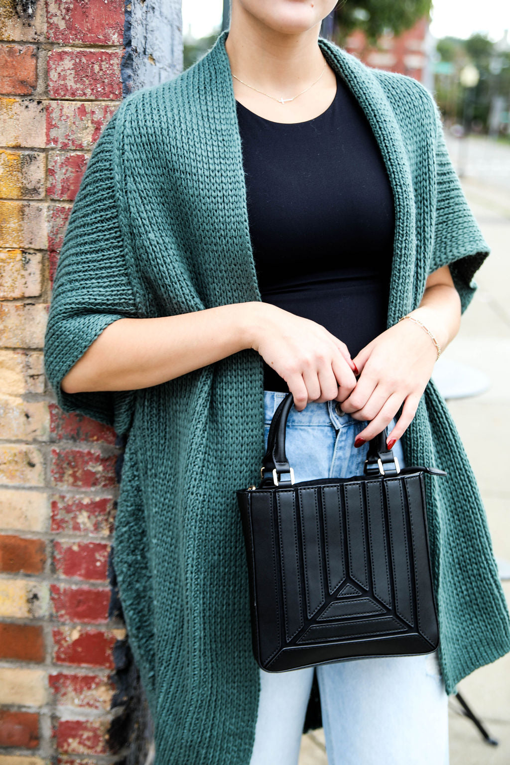 Dark Green Nova Sweater Cardigan