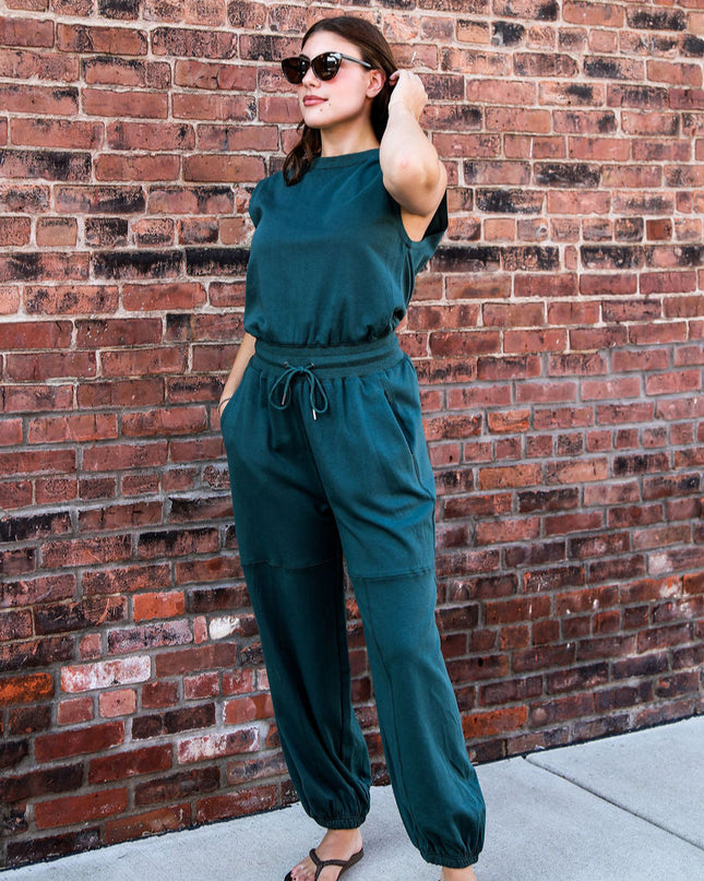 Hunter Green Fall Jumpsuit
