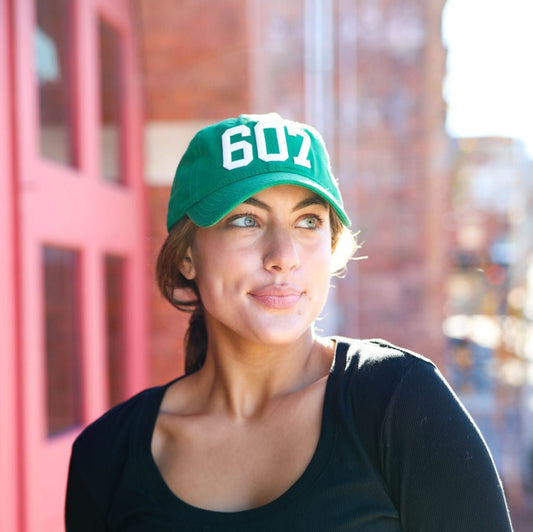 607 Hat Green w/White