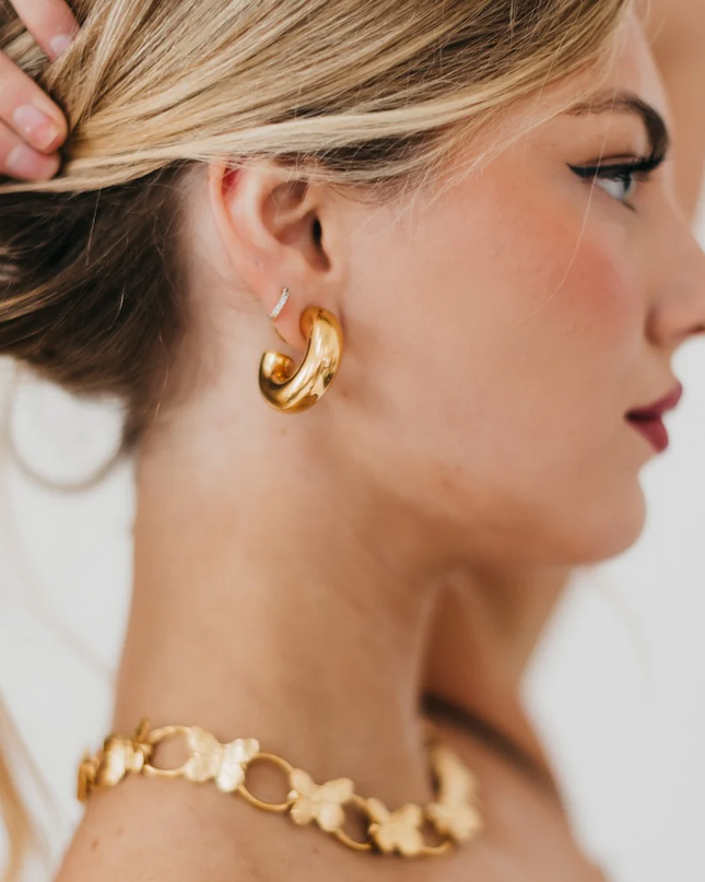 Caroline Reversible Silver Hoop Earrings - Shop Simply Apparel