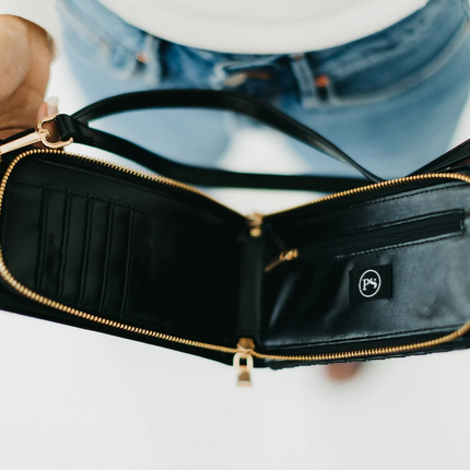 Tan Checkered Double Duty Phone Bag