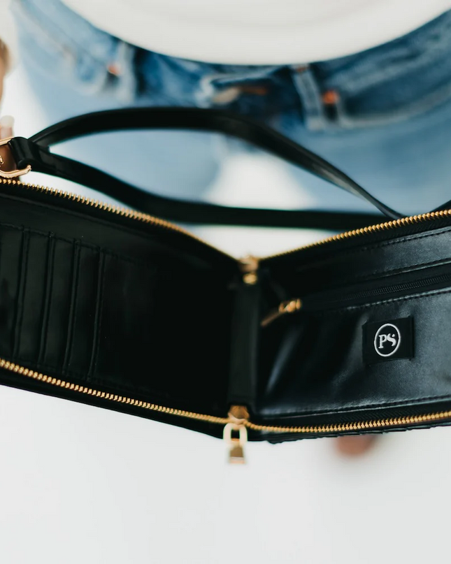 Navy Checkered Double Duty Phone Bag