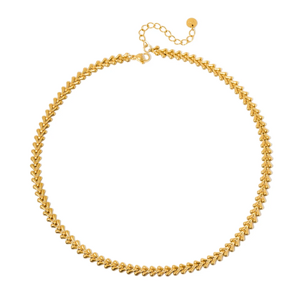 Gold Chevron Chain Waterproof Necklace