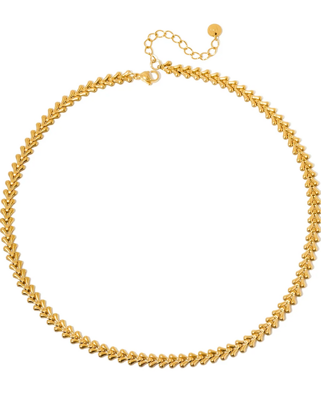 Gold Chevron Chain Waterproof Necklace