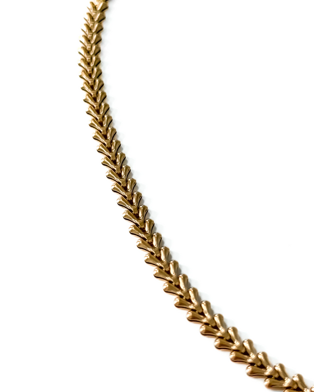 Gold Chevron Chain Waterproof Necklace