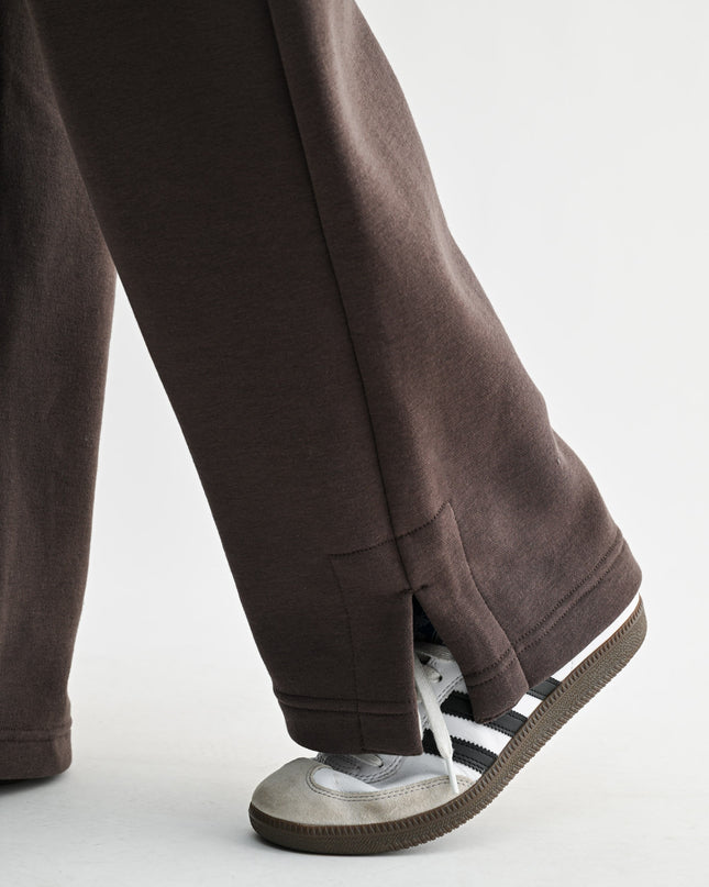Espresso Cloudwalk Wide Leg Fleece Pants