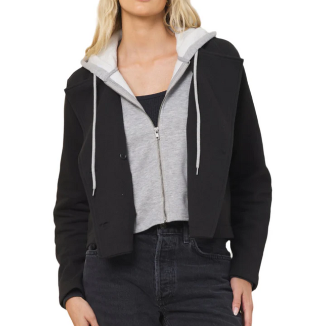 Black/Heather Grey Comfort Fleece Blazer - Shop Simply Apparel