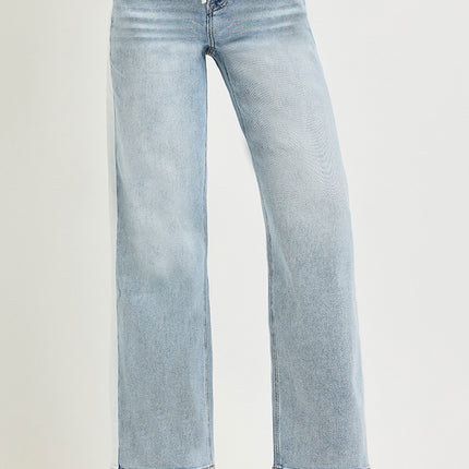 Contrast Stripe Drawstring Waist Denim