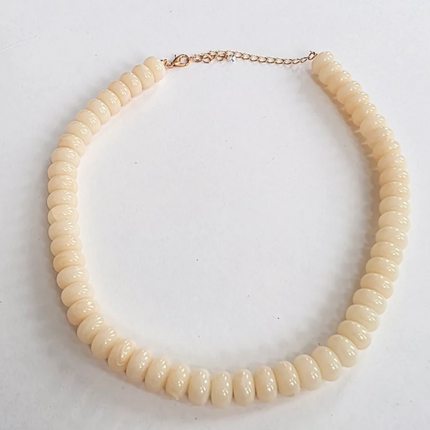 Cream Dana Donut Bead Necklace