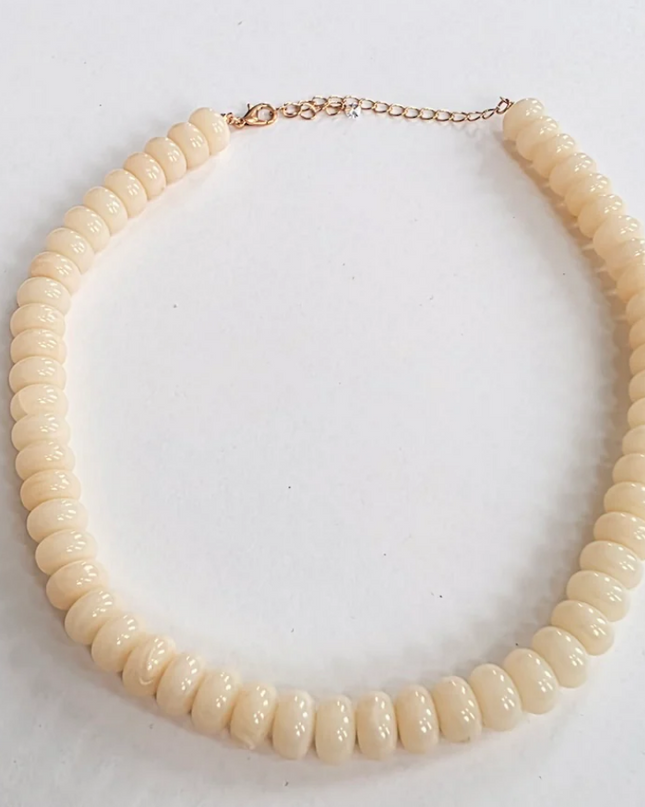 Cream Dana Donut Bead Necklace