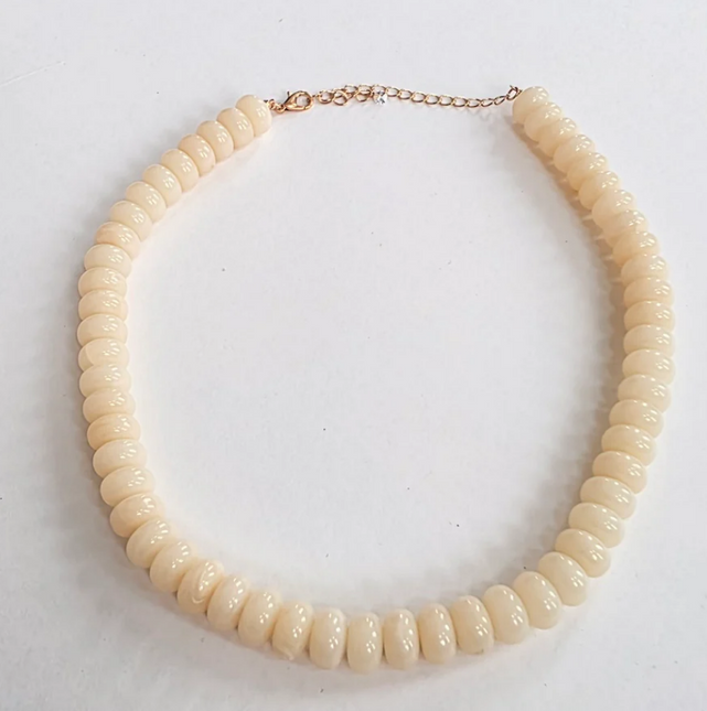 Cream Dana Donut Bead Necklace