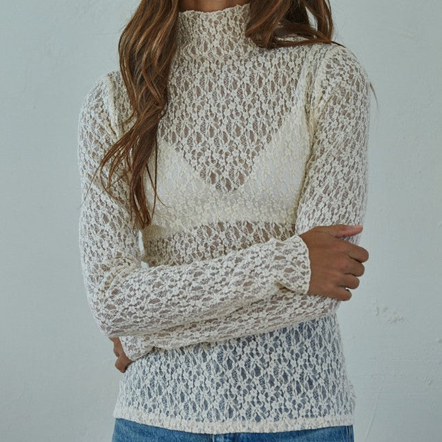 Cream Lulian Floral Lace Top