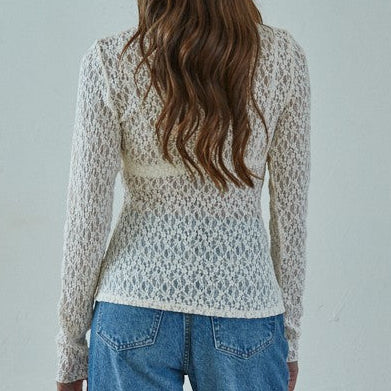 Cream Lulian Floral Lace Top