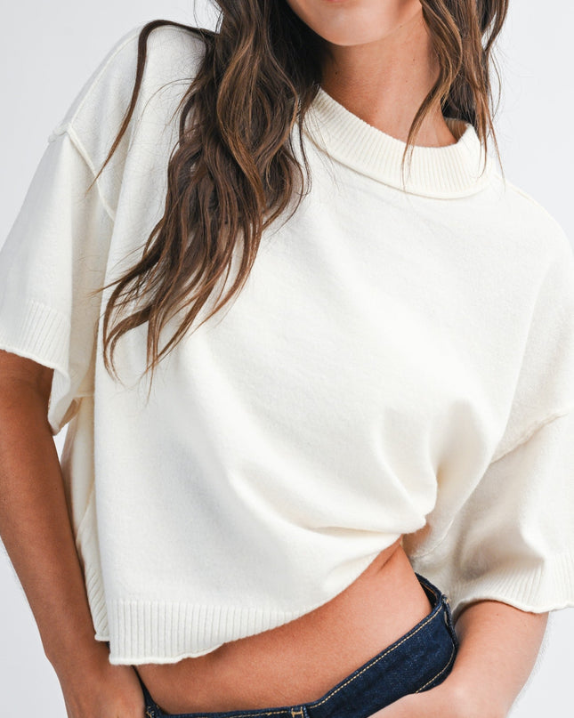 Cloud Short Sleeve Knit Top