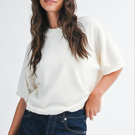 Cloud Short Sleeve Knit Top