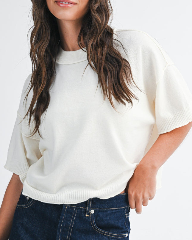 Cloud Short Sleeve Knit Top