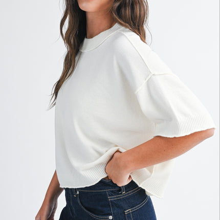 Cloud Short Sleeve Knit Top