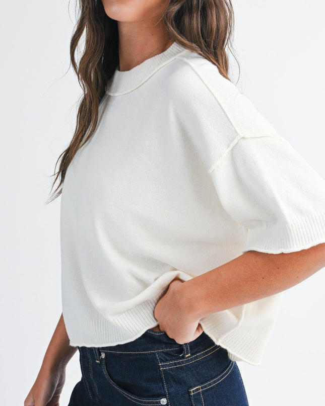 Cloud Short Sleeve Knit Top