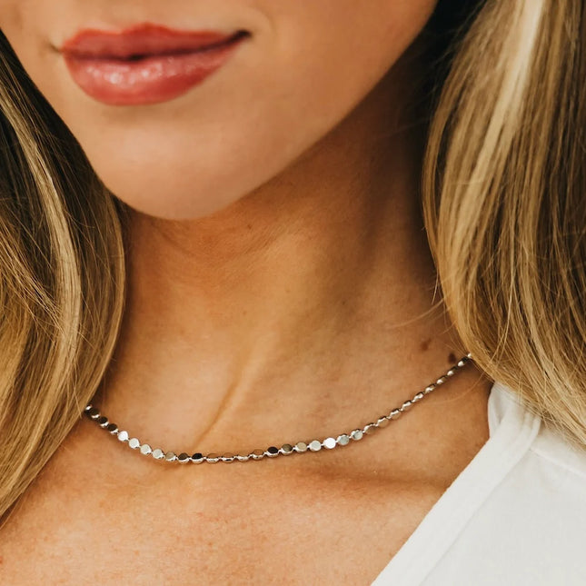Silver Dakota Disc Chain Waterproof Necklace