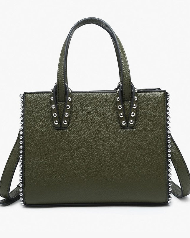 Dark Olive Brenda Contrast Tote W/ Long Strap