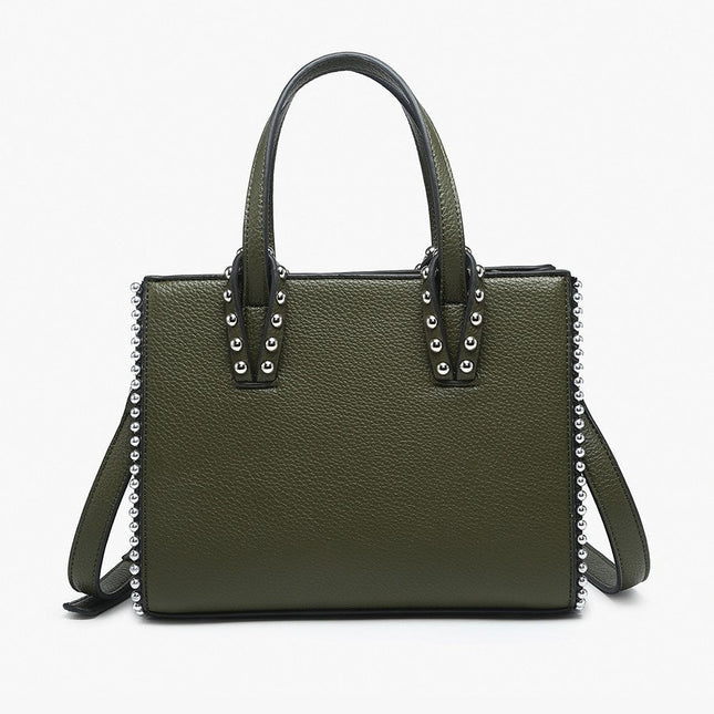 Dark Olive Brenda Contrast Tote W/ Long Strap