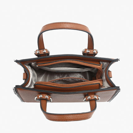 Dark Olive Brenda Contrast Tote W/ Long Strap