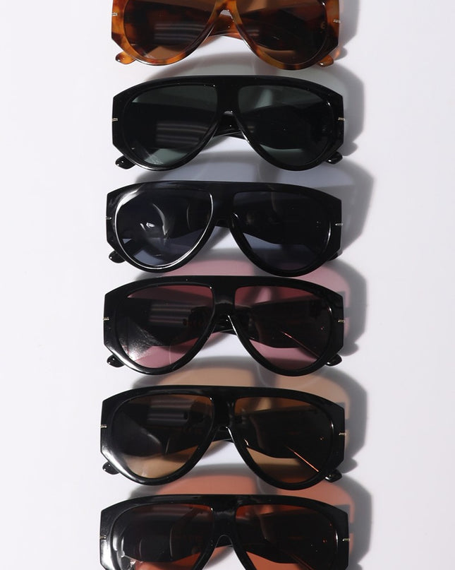 Dark Tinted Aviator Oversized Sunglasses