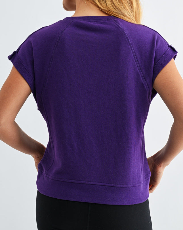 Dark Violet Cap Sleeve Top