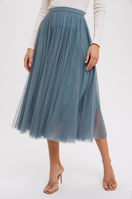 Dark Mint Tulle Midi Easter Spring Skirt