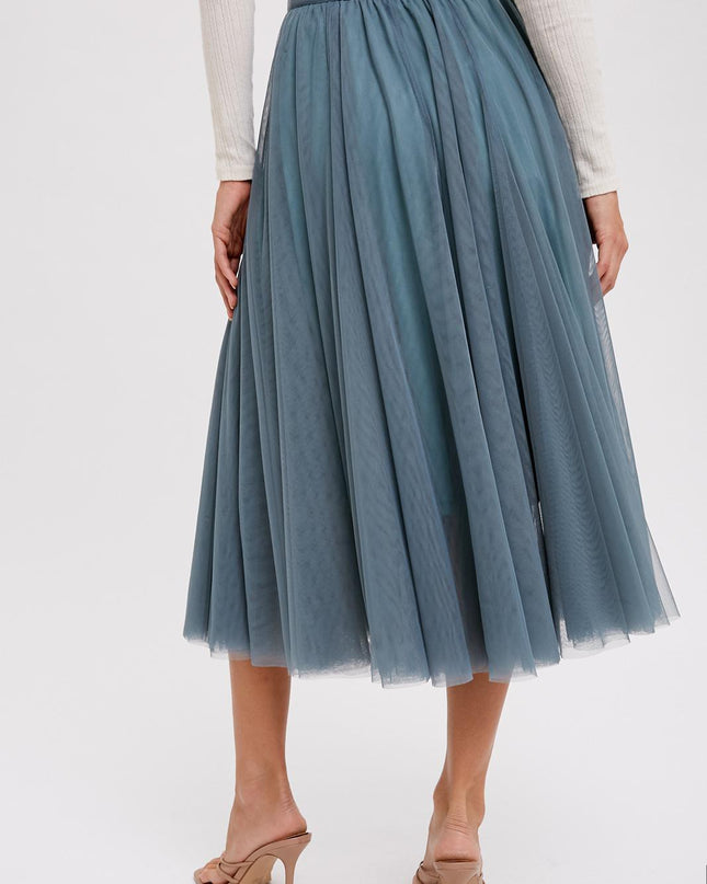 Dark Mint Tulle Midi Skirt - Shop Simply Apparel