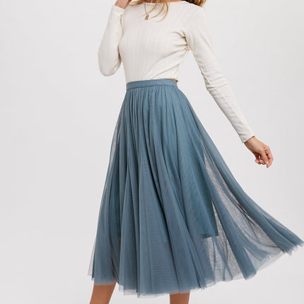 Dark Mint Tulle Midi Skirt - Shop Simply Apparel