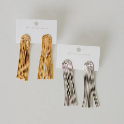 Silver Dazzling Tassel Earrings Waterproof