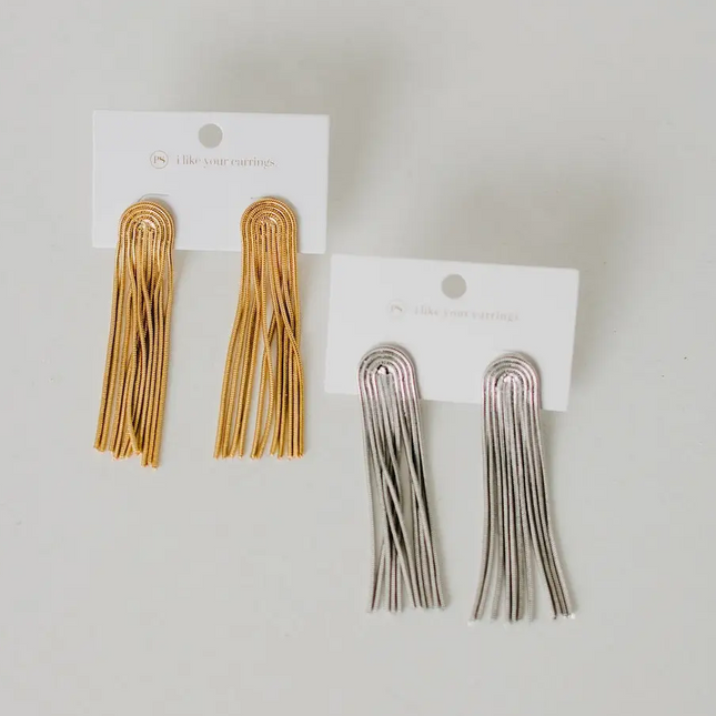 Silver Dazzling Tassel Earrings WATERPROOF