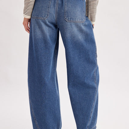 Denim Cargo Drawstring Barrel Jeans - Shop Simply Apparel