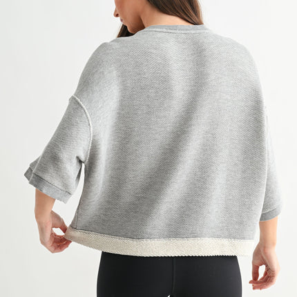 Heather Grey Driftwood Raw Edge Cardigan