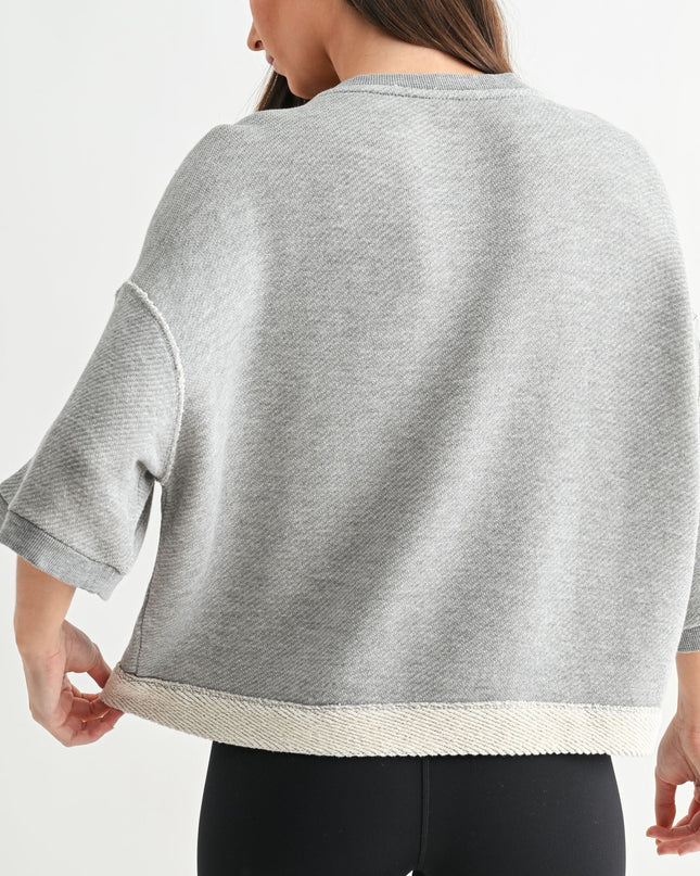 Heather Grey Driftwood Raw Edge Cardigan