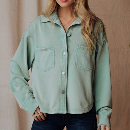 Dusty Mint Soft Button Up