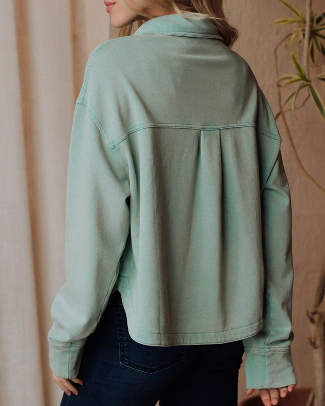 Dusty Mint Soft Button Up
