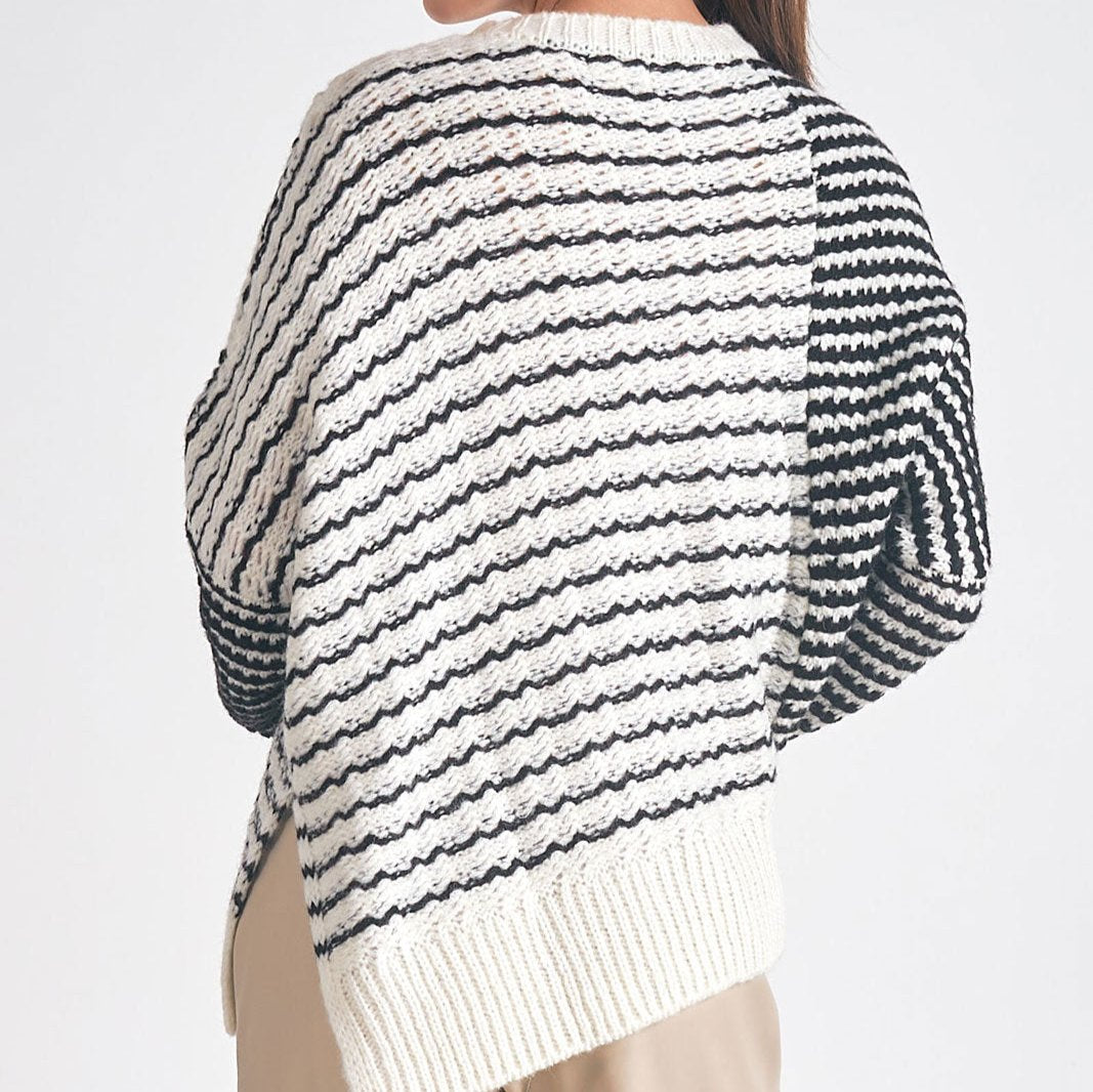 Elan Asymmetrical Stripe Sweater