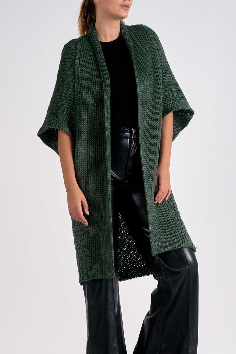 Dark Green Nova Sweater Cardigan