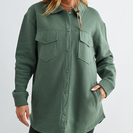 Eldergreen Fleece Shacket - Shop Simply Apparel