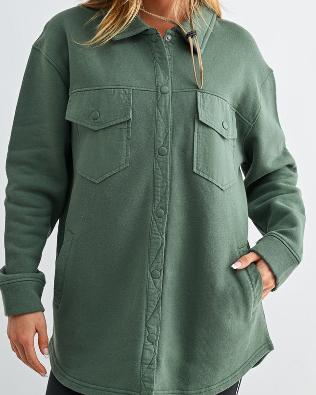 Eldergreen Fleece Shacket - Shop Simply Apparel