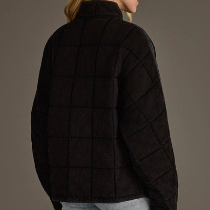 Faded Black Soft Quilted Jacket