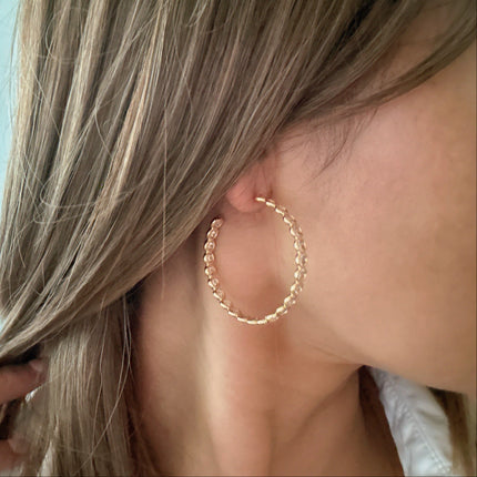 Floating Bezel Crystal Hoop Earrings