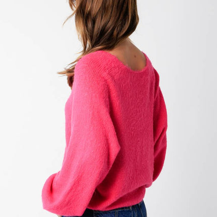 Fuchsia Brittany Cardigan