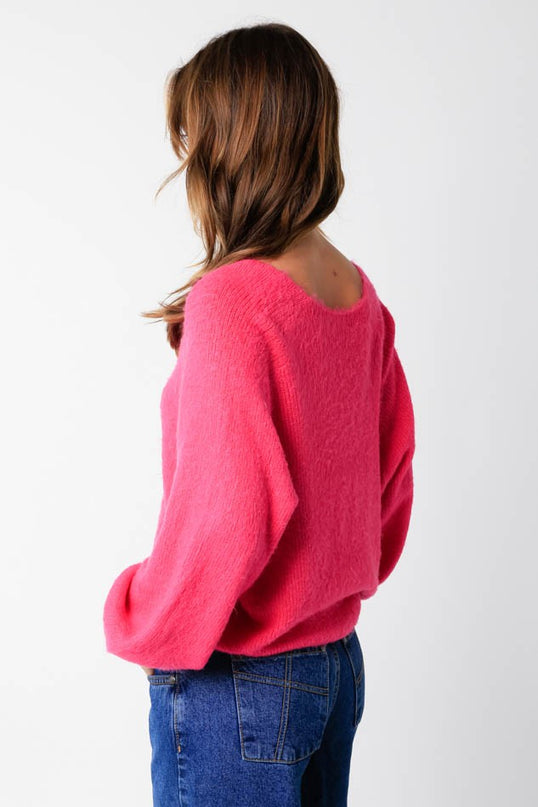 Fuchsia Brittany Cardigan