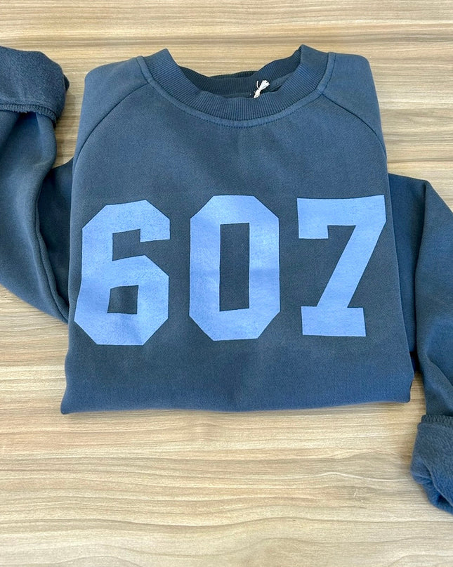 Deep Steel Blue 607 Fleece Sweatshirt
