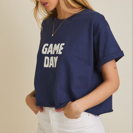 Navy Game Day Terry T-Shirt - Shop Simply Apparel